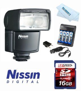 Nissin Di466 ND466N Shoe Mount Digital Speedlight For Nikon + Charger + 16GB Kit  On Camera Shoe Mount Flashes  Camera & Photo