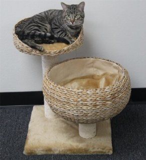 2 Sisal Rope Post Cat Rest Chair in Beige  Pet Care Products 