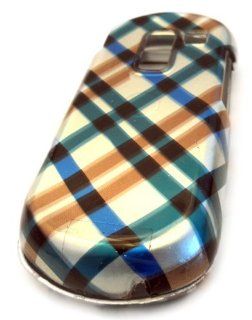 Samsung R455c Straight Talk Blue Plaid Gloss HARD Design Case Skin Cover Protector Cell Phones & Accessories