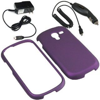 Aimo Hard Shield Shell Cover Snap On Case for T Mobile Samsung Galaxy Exhibit T599 (2013)+ Car + Home Charger Purple Cell Phones & Accessories