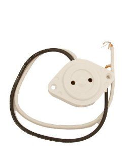 Leviton 458 Medium Base, Bi Pin, Standard Fluorescent Lampholder, Butt On, Screw Mount, Stationary, 9 Inch 18 AWM TEW Wire Leads, White   Electrical Cables  