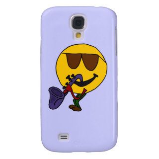 DL  Funny Smiley Face Playing Saxo Galaxy S4 Covers