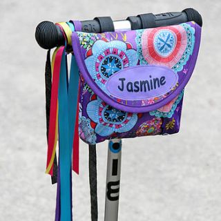 child's purple haze print handlebar bag by suzielou textiles
