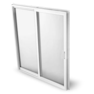BetterBilt 570 Series 95.5 in Clear Glass Aluminum Sliding Patio Door with Screen