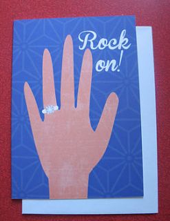 engagement 'rock on' card by birdybrain