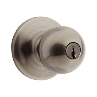 Kwikset Polo Antique Nickel Round Residential Keyed Entry Door Knob