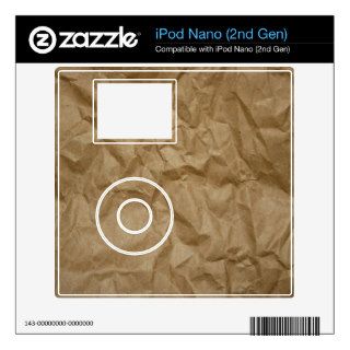 Wrinkled Crumpled Paper Texture   Brown Skin For iPod Nano
