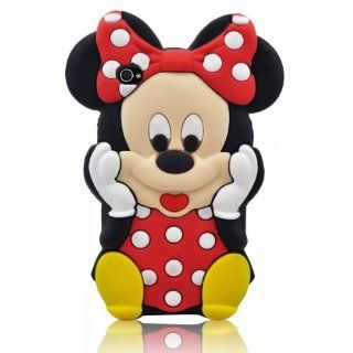 FJX 3D Cartoon Minnie Mouse Soft Silicon Case Protector Cover Compatible for Apple Iphone 5/5G/5th Red Cell Phones & Accessories