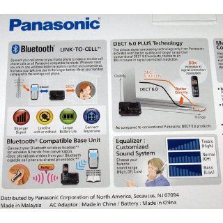Panasonic KX TG7622B DECT 6.0 Link to Cell via Bluetooth Cordless Phone, Black, 2 Handsets  Bluetooth Phones For Home  Electronics