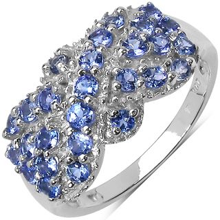 Malaika Sterling Silver Round cut Tanzanite Fashion Ring Malaika Gemstone Rings