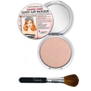 The Balm Cindy Lou Manizer Aka the Con Tour Artis, Luminizer Shimmer, Highlighter and Eyeshadow, 0.3 Ounce with Twinbeauty Pro Brush  Beauty