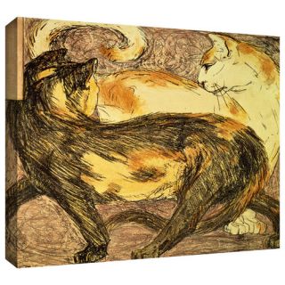 Art Wall Two Cats by Franz Marc Gallery Wrapped on Canvas
