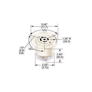 Hubbell Wiring Systems HBL2516 WP2 Insulgrip Twist Lock Wall Plate Flanged Receptacle Weatherproof Cover, 20 Amp, 120/208VAC, 4 Pole, 5 Wire, Grounding, 3 1/16" Diameter x 2 13/32" Length, White Electronic Components