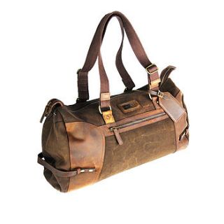 eureka leather and canvas holdall by eureka and nash