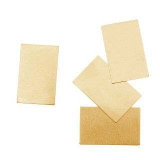 Solid Brass Rectangle Stamping Blanks   22x14mm 24 Gauge (4 Pieces)