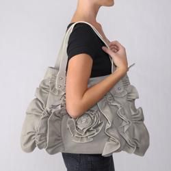 Adi Designs Women's Ruffle and Floral Tote Bag ADI Tote Bags