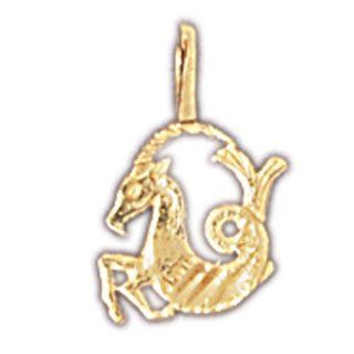 14K Yellow Gold Zodiac   Capricorn Pendant Jewelry