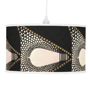 Black and Tan Mid Century Modern Pattern Hanging Pendant Lamp