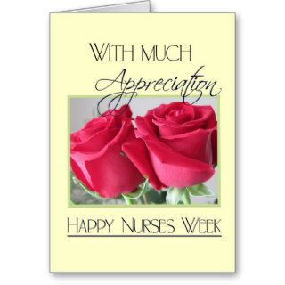 Nurses Week Appreciation Two Red Roses Greeting Card