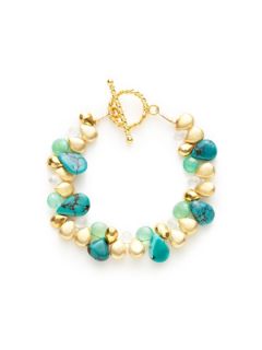 Gold & Multi Stone Bracelet by Alanna Bess Jewelry