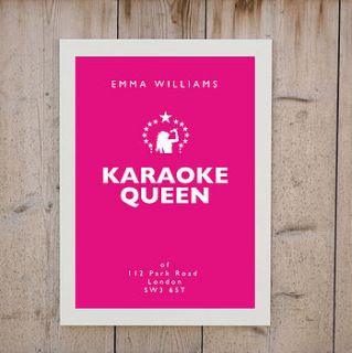 'karaoke queen' print by loveday designs