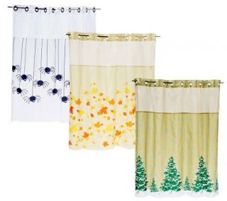 Hookless Set of 3 Seasonal Shower Curtains —