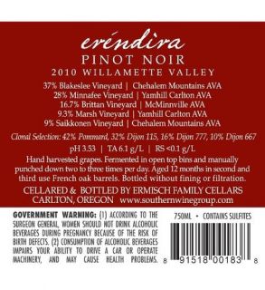 2010 Ermisch Erendira Willamette Valley Pinot Noir 750 mL Wine