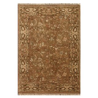 Hand Knotted Beige/ Brown Hand Carded, Hand Twisted Wool Rug (2x3) JRCPL Accent Rugs