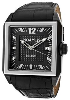 Roamer 940833 42 04 09  Watches,Mens Elements Black Dial Black IP Case Black Genuine Leather, Luxury Roamer Quartz Watches
