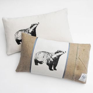 badger cushion by whinberry & antler