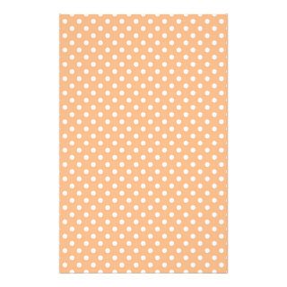 White Dots on Peach Background Stationery Design