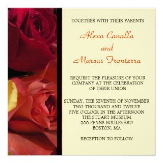 Fall Roses Wedding Invitation