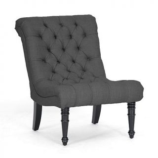 Caelie Gray Linen Modern Lounge Chair