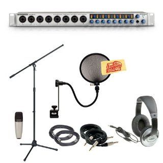 PreSonus FireStudio Project 10x10 FireWire Recording Interface Pack with Microphone, Mic Stand, Pop Filter, 2 XLR Cables, 2 Instrument Cables, Headphones, and Polishing Cloth Musical Instruments