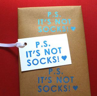 'not socks' screen printed wrapping paper by indigoelephant