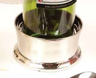 nickel plated fine dining wine bottle holder coaster by dibor