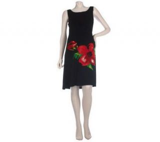 Susan Graver OurLittleSecret Body Shaping Liquid Knit Floral Dress —