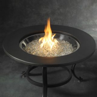 Tri Pod Crystal Fire Pit with Cocoa Ring Table Top and Burner Cover