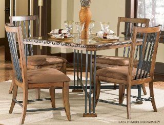 POWELL   Valencia "Warm Brown" and "Gunmetal Charcoal" Dining Table with inset glass top   Item 897 471  