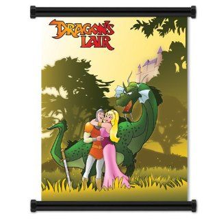 Dragon's Lair Classic Wall Scroll Poster Featuring Dirk and Daphne (32 x 42 inches)   Prints