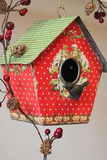 christmas decorative bird box by the forest & co