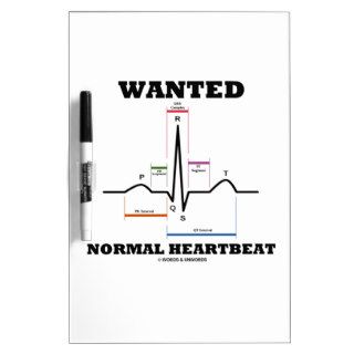 Wanted Normal Hearbeat (ECG/EKG Electrocardiogram) Dry Erase White Board