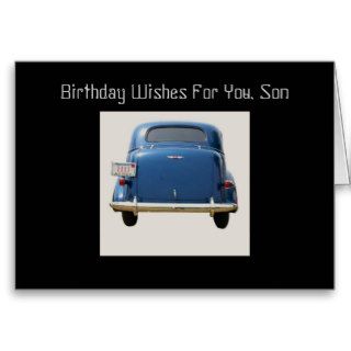 Birthday Wishes For You, Son, Vintage Chevy Greeting Card