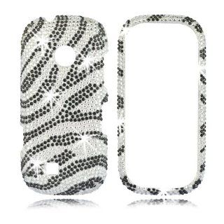 Talon 17204 Full Diamond Bling Phone Shell for LG VN251 Cosmos II 2   Verizon   1 Pack   Retail Packaging   Black/White Cell Phones & Accessories