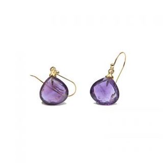 amethyst earrings purple gold drop earrings by amara amara