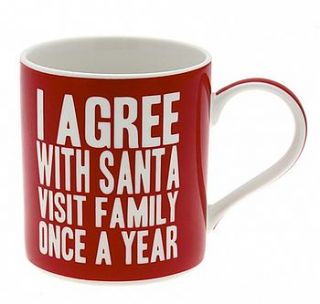 'i agree with santa' mug by lucky roo