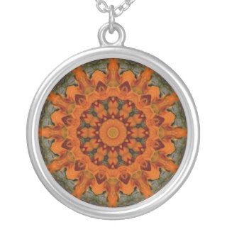 Daylily Orange Mandala Custom Necklace