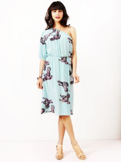 Silk Asymmetrical Sleeve Dress by Tucker