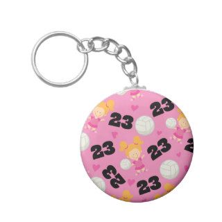 Gift Idea For Girls Volleyball Player Number 23 Keychain
