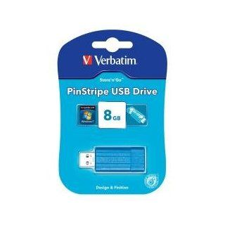 Verbatim 8GB PinStripe USB Drive 47398 Caribbean Blue USB Flash Computers & Accessories